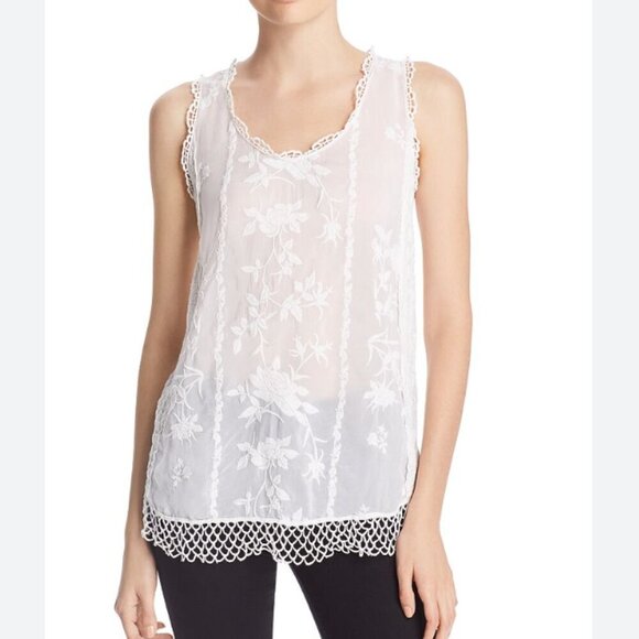 Johnny Was Pink Lace Sleeveless Top - Picture 2 of 12